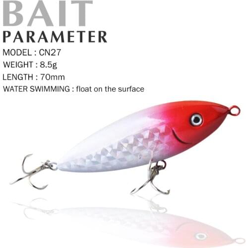 Fishing Lures 70mm/8.5g Top Quality Float On The Surface PENCIL Crankbait Fishing Lure Hard Bait Swing Baits