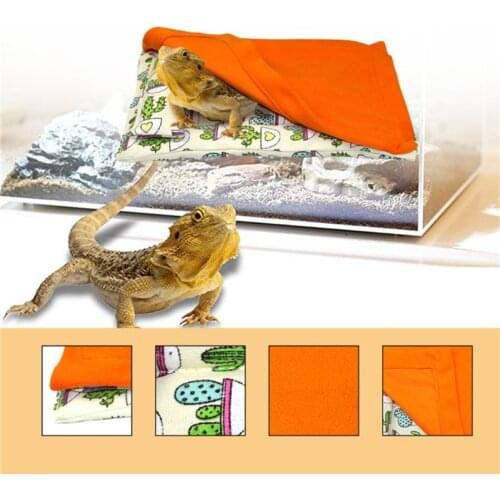 Reptile Sleeping Bag Cartoon Tropical Cactus Print Blanket with Pillow Cage Sleepovers Nap Mat for Bearded Dragon Leopard
