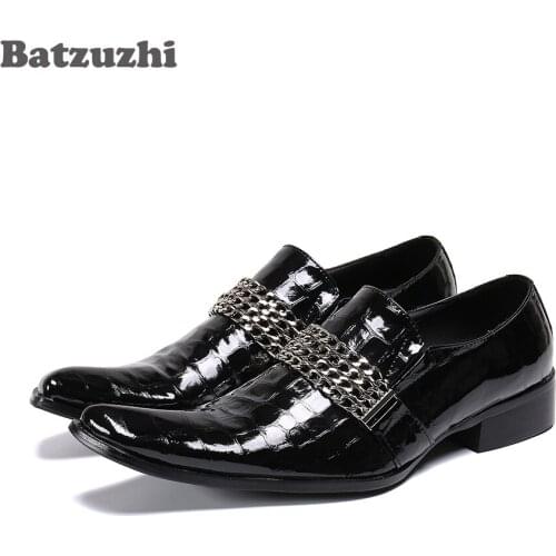 Batzuzhi Fashion Formal Shoes Men Pointed Toe Genuine Leather Dress Shoes Men Oxfords Black Business Shoes Male Zapatos Hombre