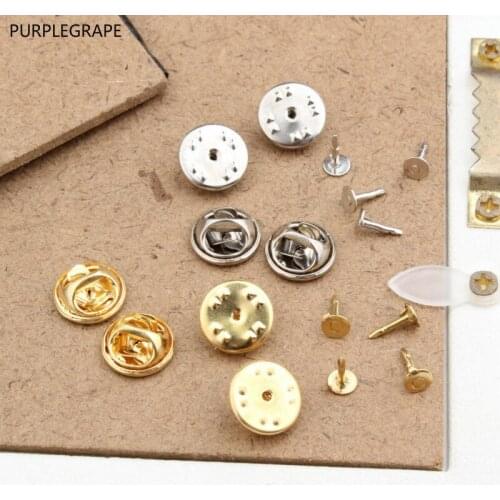 Handmade DIY accessories brooch badge material Homemade Butterfly pin buckle cuffs self-locking needle 20 sets