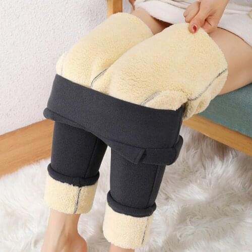 ASHEYWR Winter Thick Leggings Women Pocket High Waist Slim Super Thick Legging Pants Warm Plus Velvet Leggins Push Up Female