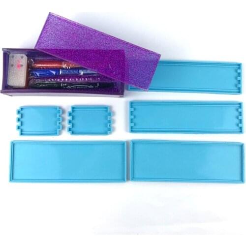 1 Set Domino Box Epoxy Resin Mold Storage Container Silicone Mould DIY Crafts Casting Tools