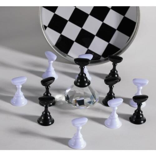 1 Set Nail Art Holder Strong Chess Board Magnetic Practice Salon Display Crystal Nail Tips Unha Stand Gel Polish Manicure