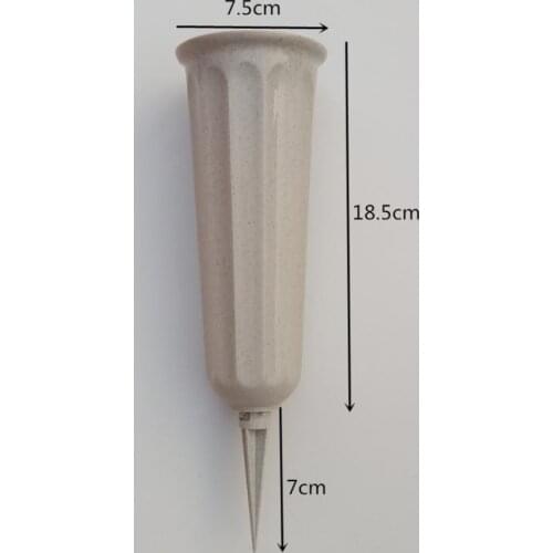 1 Pair Cemetery Flower Vase Cone for Graveside Memorial with Metal Stake