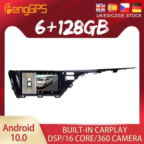 128G Android10 PX6 DSP For Toyota Camry 2018 2019 Car DVD GPS Navigation Auto Radio Stereo Video Multifunction CarPlay HeadUnit
