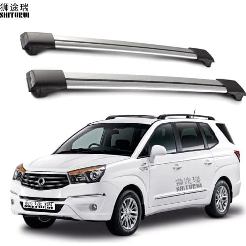 2Pcs Roof bars For Ssangyong Turismo MPV (2013 -2020 ) Aluminum alloy sidebar cross Rails roof rack of luggage