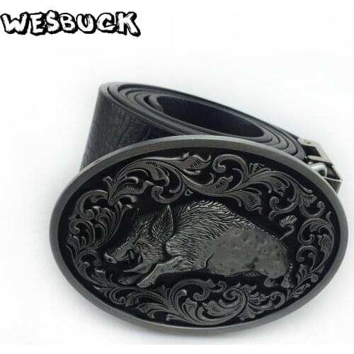 5 PCS MOQ WesBuck Brand Mens belt buckle male pig skin metal belt buckles fashion belt head