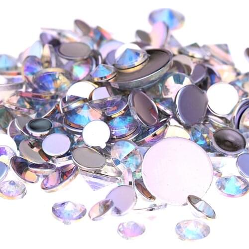 Acrylic Rhinestones 4mm 5mm 6mm 10mm And Mixed Sizes Many AB Colors Flatback Pointed Glue On Stones DIY Jewelry Making Supplies