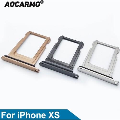 Aocarmo Sim Card Micro Holder Sim Card Tray Slot For iPhone XS Replacement Part