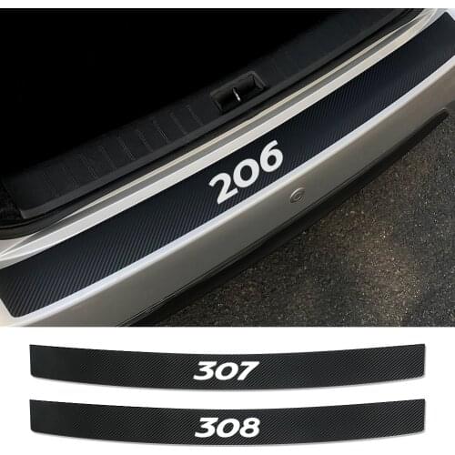 Car Rear Bumper Stickers Trunk Protector Decal For Peugeot 307 206 308 407 207 3008 208 508 2008 301 408 107 5008 Auto Accessory