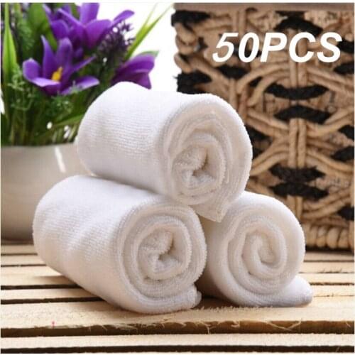 50 pcs 30*30cm white cotton bath towels Hotel SPA club sauna beauty salon free custom
