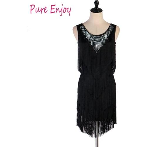 Free Shipping custom made Tassel Dress Women Charleston Party Costumes for Latin Salsa Tango Ballroom Dance Performance