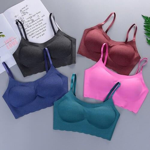 Ice Silk Bra Seamless Women Soft Thin Push Up Vest Bras Underwear Breathable Sleep Top With Chest Padded топ женский Bralette