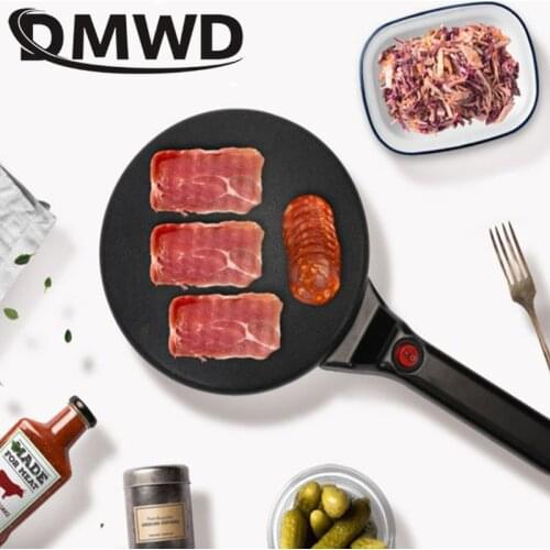 DMWD 110V Electric Crepe Maker Household Pizza Baking Pan Machine Pancake Pie Cooker Cake Griddle Cooking Spring Roll Grill US