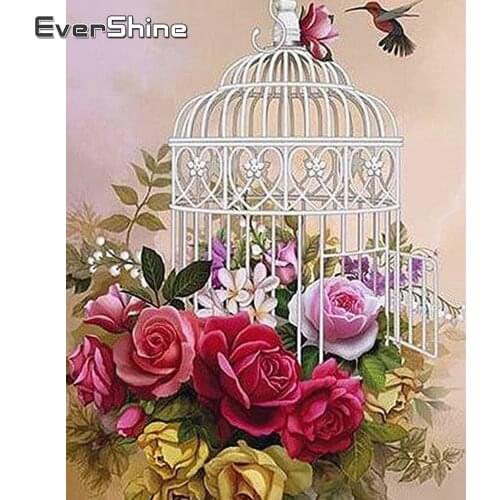 Evershine Diamond Painting Flowers Rose Diamond Embroidery Floral Sale Diamond Mosaic Cross Stitch Kit Full Drill Beads Crystal