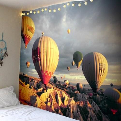 Sky Hot Air Balloon Tapestry Rock Art Wall Hanging Sofa Table Bedspread Home Decoration Dormitory Gift