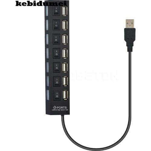 Kebidumei Swithcer Hub USB Hub Super Speed 7 ports LED Indicator 5Gbps For Laptop PC Windows XP Win7/8 Linux,Mac OS