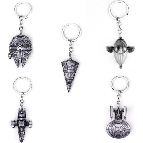 Fashion Spaceship Keychain Cool Falcon Keyrings Alloy Pendant Keyring Man Jewelry Accessor