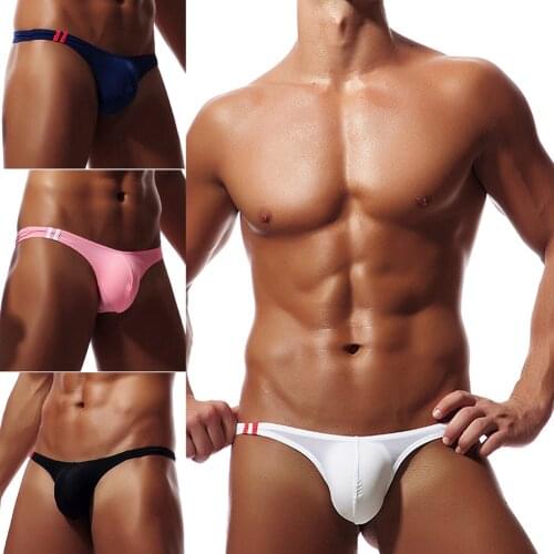 Mens Underwear Lingerie G-strings Smooth Briefs Underpants Bikini Breathable Thongs Underpants Men Low Waist Panties