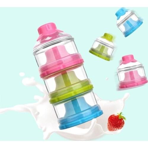 Newbon Baby Food Storage Box Portable 3 Layer Cartoon Milk Powder Boxes Infant Kids Milk Container