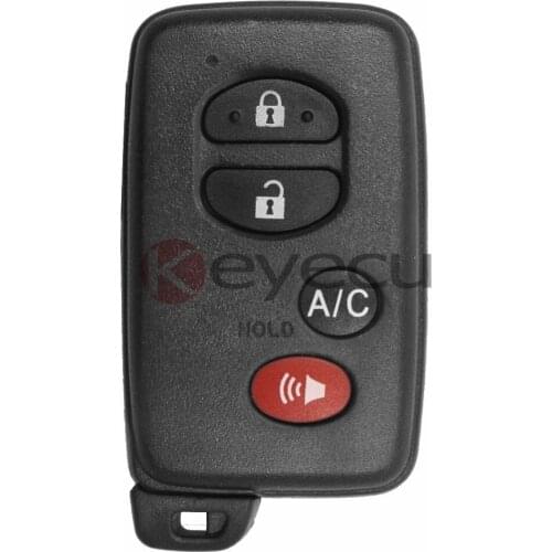 KEYECU New Uncut Smart Remote Key Shell Case Fob 3+1 Button for TOYOTA Prius 2010-2013 Prius V 2012-2013