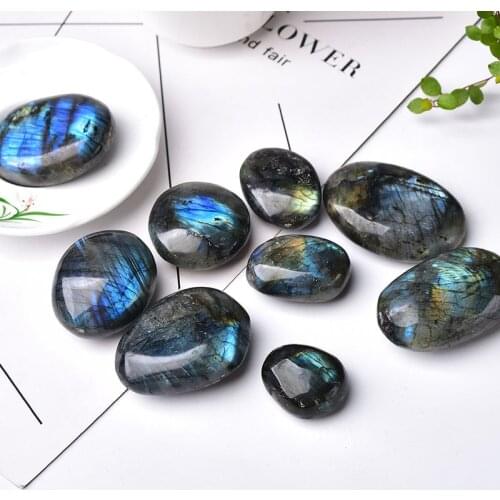 1pc Natural Blue Color Genuine Labradorite Original Labradorite Moonstone Natural Stones Ornament Moonstone Send Random dropship