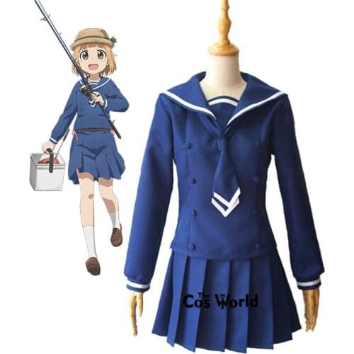 Houkago Teibou Nisshi Afterschool Embankment Journal Tsurugi Hina School Uniform Tops Dress Outfit Anime Cosplay Costumes