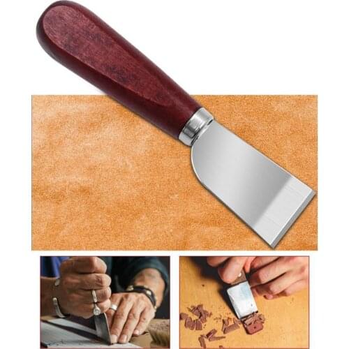 Professional Leather Working Knife Skiving Sharp Wood Handle Leathercraft
