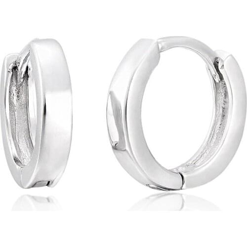 Windshow Real 925 Sterling Silver Circle Loop Slim Small Round Hoop Huggie Earrings for Women Girls Kids Children Jewelry Aros