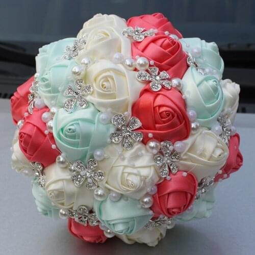 Wedding Flowers Bridal Bouquets Artificial Sweet 15 Quinceanera Bouquets Wedding Accessories buque de noiva 37 Colors W224A