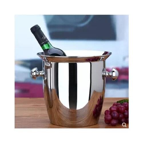 304 stainless steel trumpet champagne bucket thickened ice bucket ice bucket European grape wine bucket hotel bar KTV