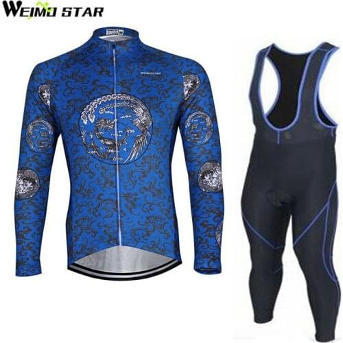 Cycling Jersey WEIMOSTAR Men cycling clothing long sleeve Ropa Ciclismo bicycle sportswear GEL Breathable Pad Bib Shorts Suit