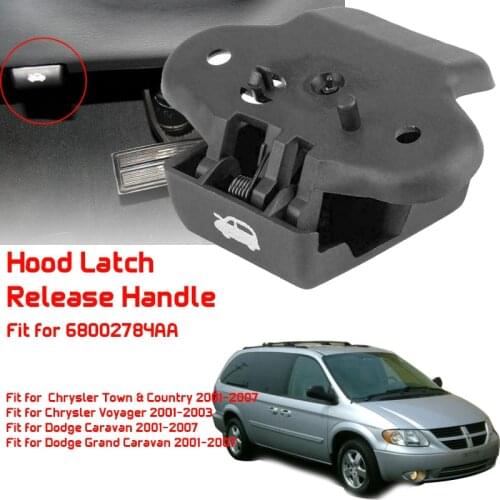 Hood Latch Release Pull Handle Switch Fit for Left Hand Drive Chrysler Town & Country,Dodge Caravan 01-07,68002784AA
