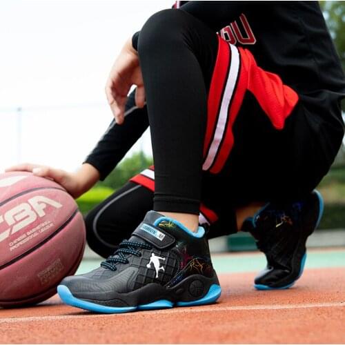 High Quality Top Soft Non-Slip Kids Sneakers Winter Boys Basketball Shoes Thick Sole Children Sport Kid Outdoor Trainer Shoes
