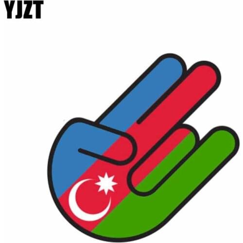 YJZT 8.2CM*12.5CM Funny Azerbaijan Flag Shocker Car Sticker Reflective Accessories Decal 6-1044
