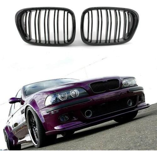 1Pair Grille Double Slat Modification Gloss Black Easy to Install 51138122237 / 51138122238 Grille for BMW 318 IS Base Coupe 199