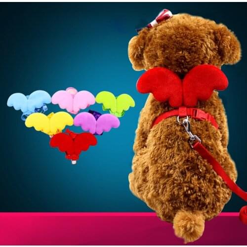 Pet Accessories Pet Leashes Dog Harness Nylon Dog Collars Cute Angel Wings Adjustable 1Pcs