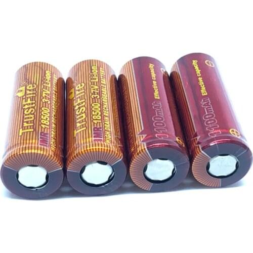 10pcs/lot TrustFire IMR 18500 3.7V 1100mAh Li-ion High Drain Rechargeable Lithium Battery High Magnification 10A Batteries