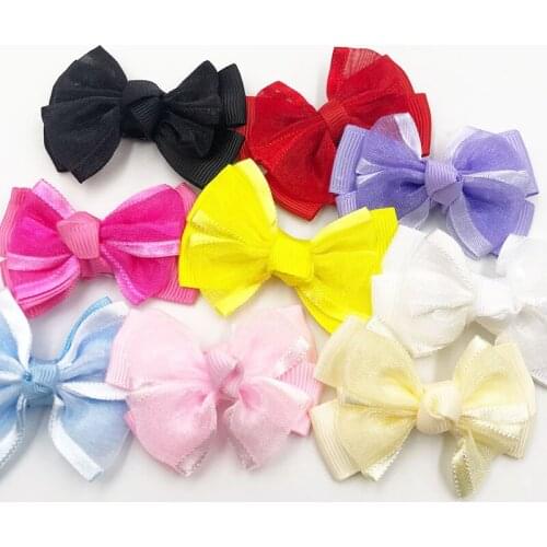 20pcs Mix Color Grosgrain Ribbon Bows DIY Appliques Wedding Craft Gift A066