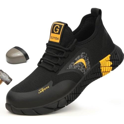 37 - 46 Code Fashion Light And Breathable Steel Safety Shoes Sneakers Steel Toe Cap Work Shoes Anti-smashing Men Work Boots