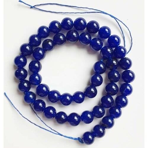 Factory Price Natural Blue Sapphires Jade Round Loose Beads 15" Strand 8MM For Jewelry Making DIY