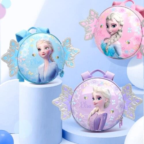 Disney Princess Girl Backpack Anti-lost Childrens School Bag Frozen Elsa Anna Girl Baby Backpacks
