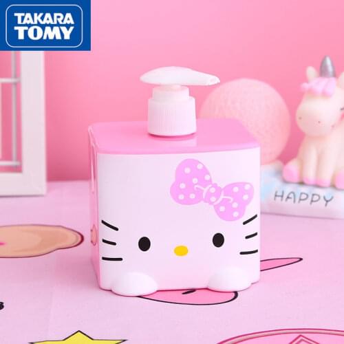 TAKARA TOMY Cartoon Hello Kitty Travel Portable Cosmetic Shampoo Shower Gel Lotion Bottle Squeezing Cute Empty Bottle
