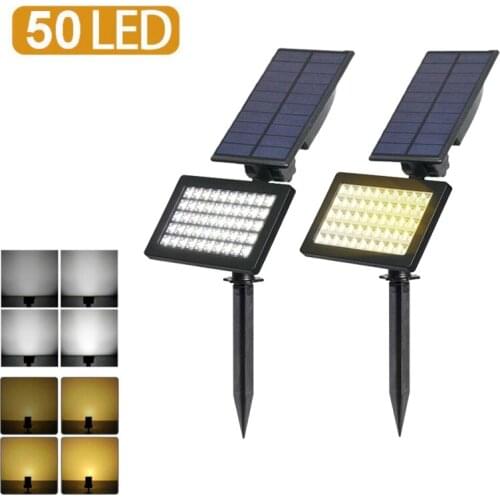 Dreamburgh Solar Spotlights Outdoor 50 LED Landscape Wall Light Waterproof Warm White Solar Lights for Home Garden Lawn Light