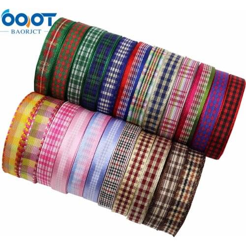 Double-Sided Geometric Lattice Flowers Cloth Ribbons M-21903-1572 3/8" 10Yards Bow Cap DIY Party Gift Packaging Materials