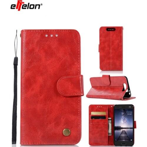 Effelon New Case For ZTE Blade V8 5.2inch Vintage Retro Plain PU Leather Wallet Case Cover Coque Stand Function Card Holder
