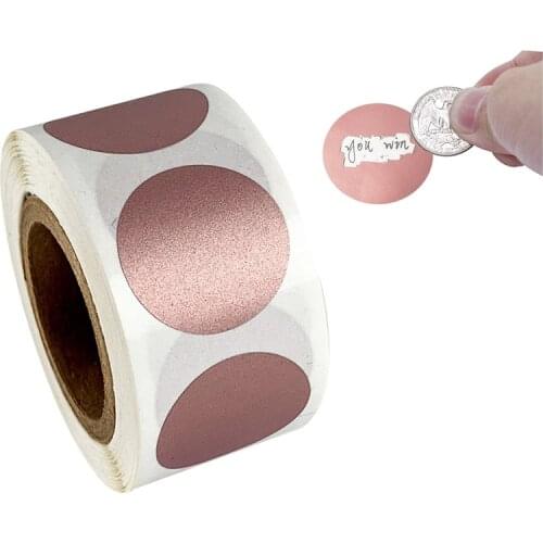 50-300pcs Round Rose Gold Scratch-Off Stickers 1Inch Scratch Off Labels For DIY Manual Label Tape Hand Made Scratched Stripe