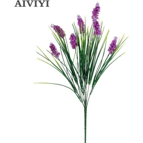 Artificial silk 7 lavender home indoor and outdoor decoration fake flower desktop accessories Wedding photography props 1pcs
