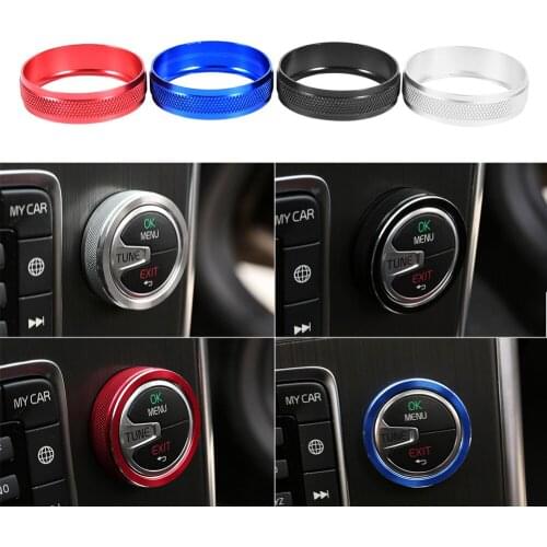 Car Air Conditioning Heat Control Switch AC Knob Cover Ring for Volvo V60 XC60 S80 V40 Alloy Air Conditioning Switch Ring o-ring