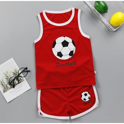 Summer Baby Boys Basketball Clothes Set Baby Girl T-shirt Set Sports Sleeveless Suit Children Football Uniform